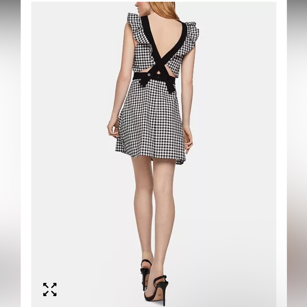 BCBGeneration Gingham Apron Dress | Size 2 | Black & White - Picture 2 of 5